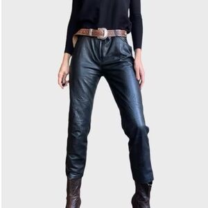 Nine West Leather Pant 12 Y2K Black Straight